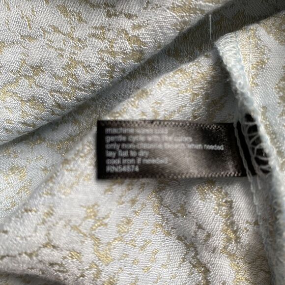 The Limited Womens Large Blue Beige Top Damask Snake Pattern Exposed Zipper - Picture 7 of 7